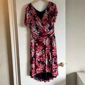 Blue and pink floral dress